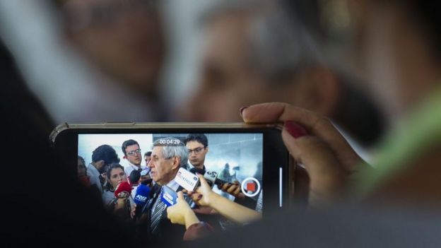 General Augusto Heleno em entrevista à imprensa, em foto de arquivo