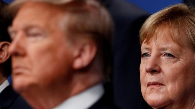Donald Trump y Ángela Merkel.