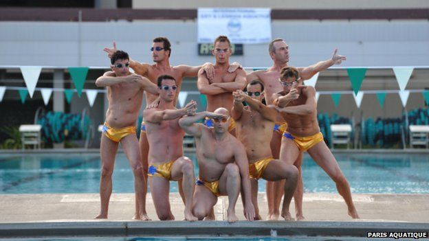 The men's synchro team, Paris Aquatique
