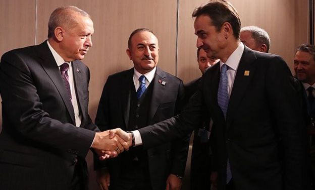 Cumhurbaşkanı Recep Tayyip Erdoğan ve Yunanistan Başbakanı Kiryakos Miçotakis
