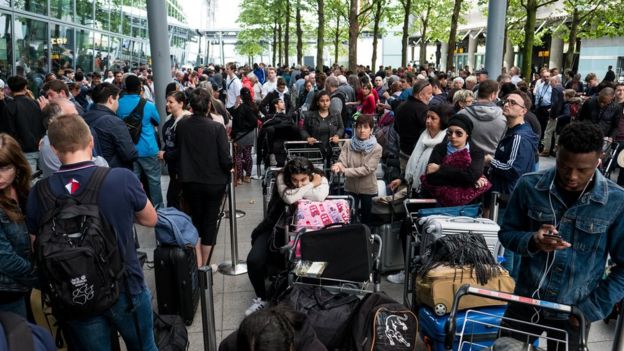 Queues at Heathrow Terminal 5