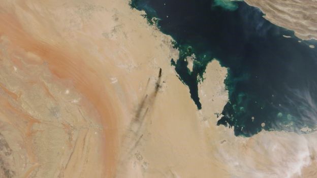 تصویر ماهواره‌ای حمله به آرامکو