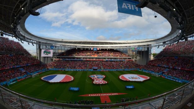 El estadio en Ekaterimburgo es el que se encuentra más al este de todo el Mundial.