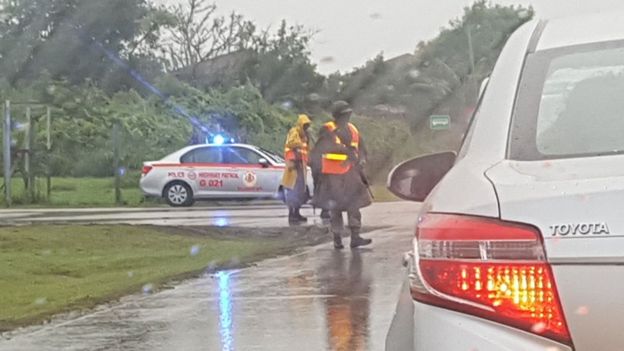 A military checkpoint in Montego Bay