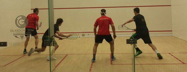 Jersey's squash players represent the Island at the last Commonwealth games in Glasgow