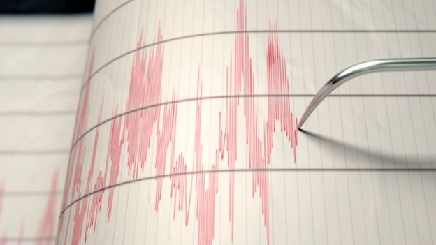 Ondas dibujadas por un sismógrafo