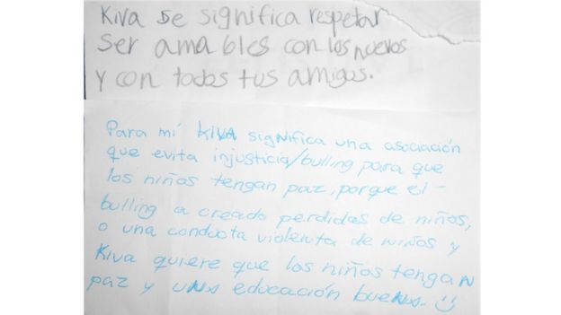 Nota de los alumnos del colegio Erik Erikson.