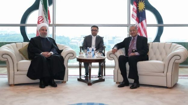 ایرانی صدر حسن روحانی اور ملائیشیا کے وزیر اعظم مہاتیر محمد