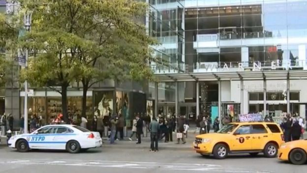 The Time Warner building in New York City was evacuated on Wednesday morning