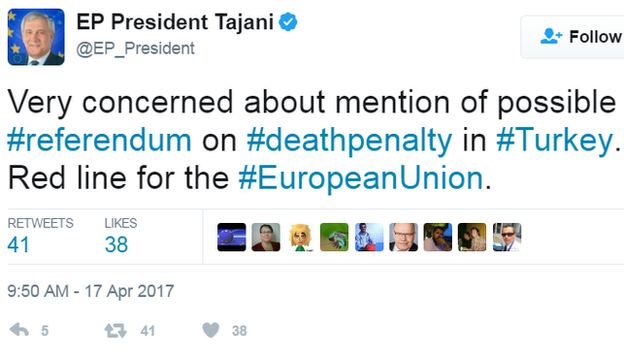 Tajani tweet