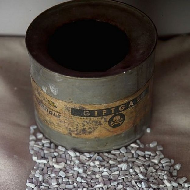 Zyklon B canister with contents