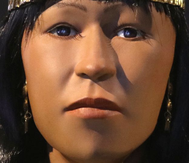 Close-up of replica of The Lady of Cao