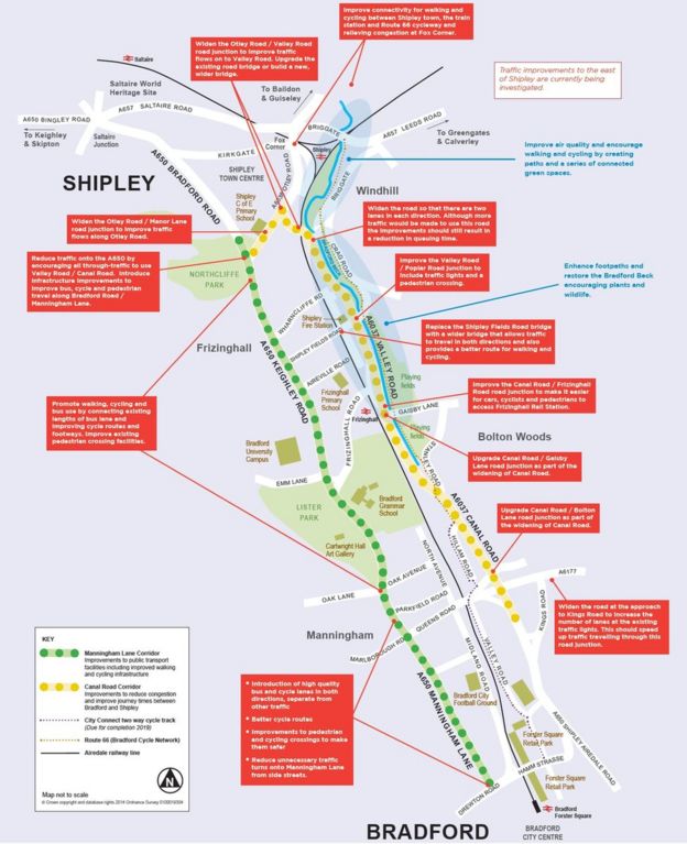 Bradford to Shipley £47m roads upgrade scheme 'vital' BBC News