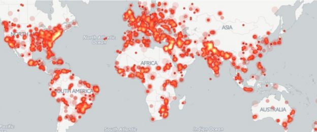 Map of demonstrations and protests. GDELT Project