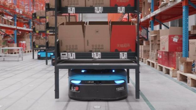 Robot en el almacén de Cainiao Network