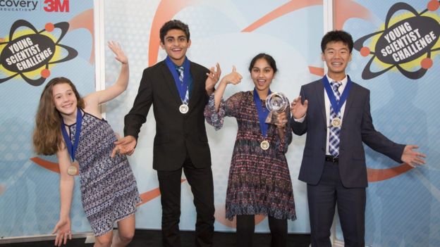 Participantes del concurso de jóvenes talentos científicos de Estados Unidos.