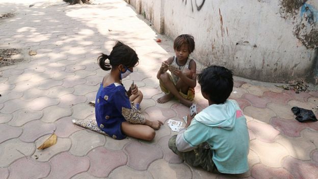 Street children in India during coronavirus