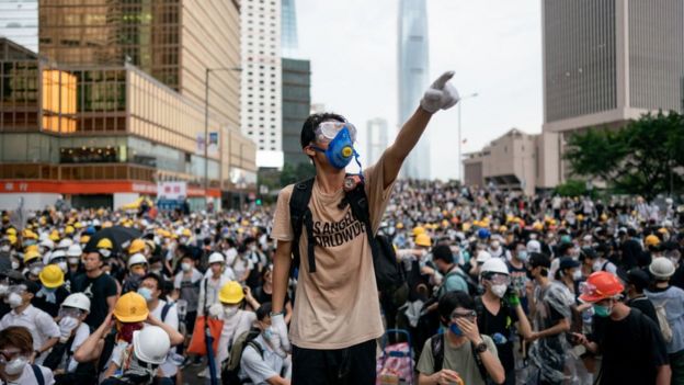 Protesta en Hong Kong.