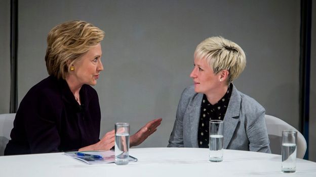 Megan Rapinoe y Hillary Clinton