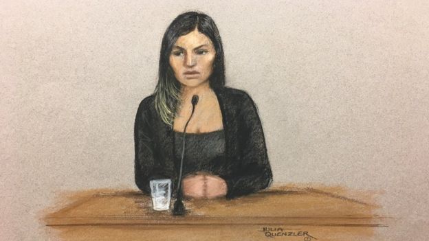 Court drawing of Safaa Boular at the Old Bailey