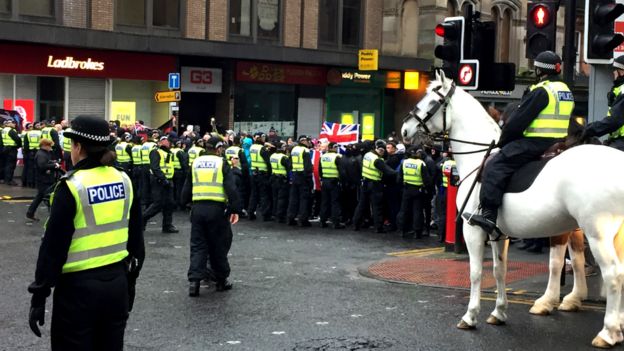 Two Arrested During Republican March And Loyalist Protest In Glasgow 3406