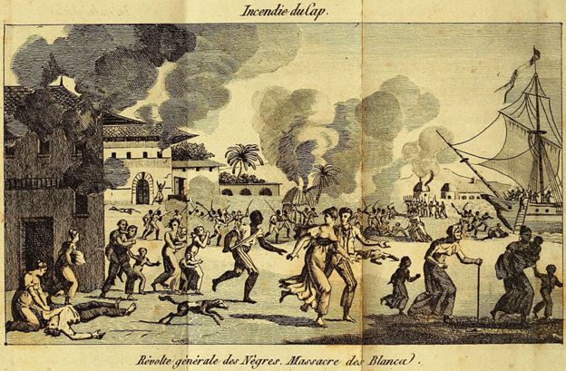 Levantamiento de esclavos en una gran plantación en Cap-Français