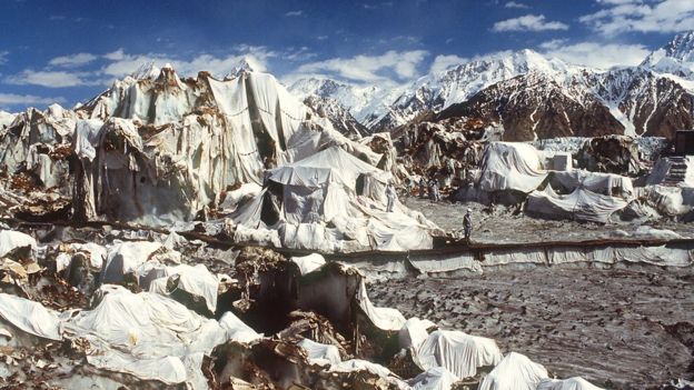 Campamento militar indio en el glaciar Siachen