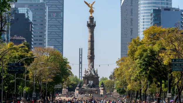 Paseo Reforma y Ángel de la Independencia.