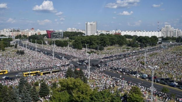 Manifestaciones en Minsk