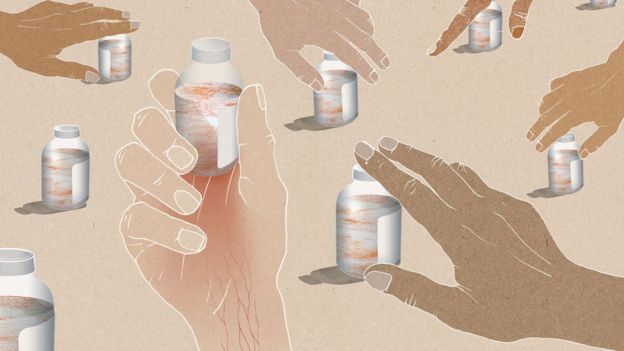 Ilustración de frascos de medicinas.