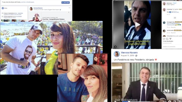 Fotos do casal de assessores e mensagens de apoio do presidente a eles