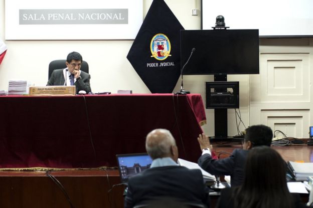 Audiencia en la que el juez Richard Concepción Carhuancho dictó orden de prisión preventiva contra Ollanta Humala y Nadine Heredia.