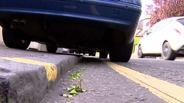 Car on pavement