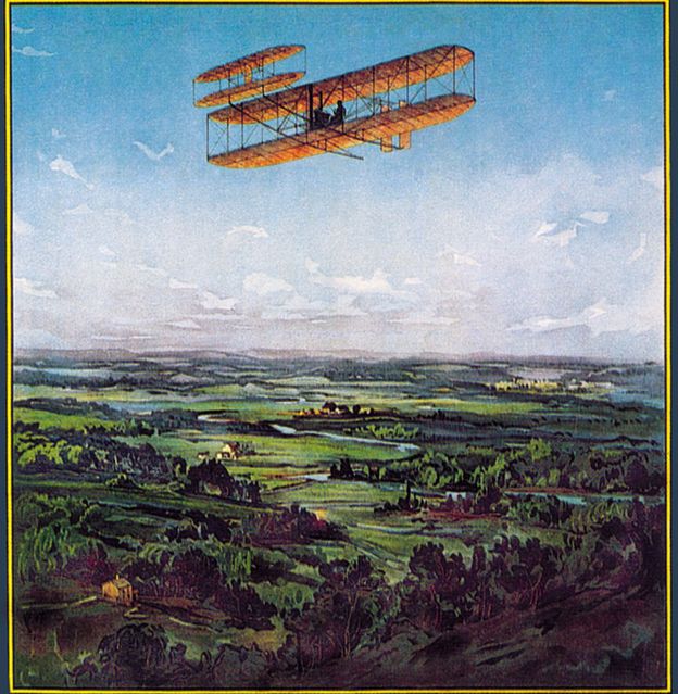 Afiche de celebración por la hazaña de los hermanos Wright