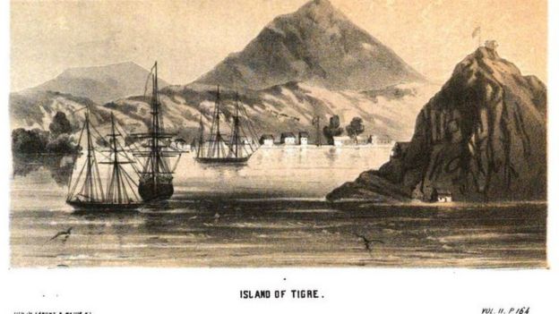 La isla del Tigre a mediados del siglo XIX.