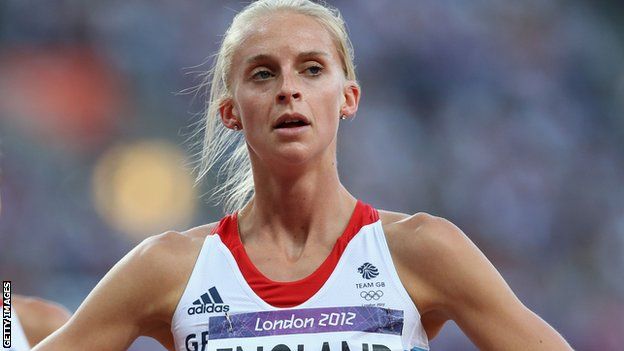 Hannah England of Great Britain of Great Britain looks on after competing in the Women's 1500m semi-finals at the London 2012 Olympic Games