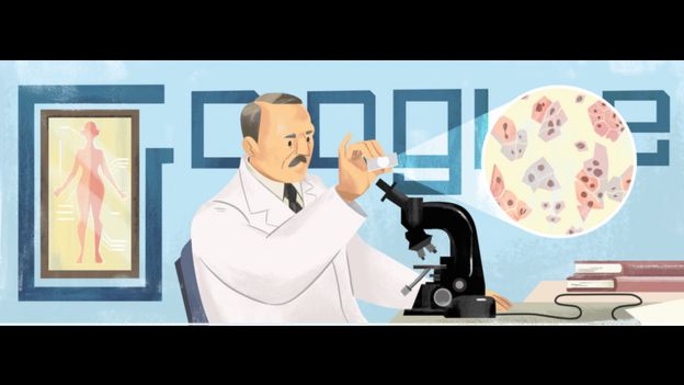 Georgios Papanicolaou en el doodle de Google.