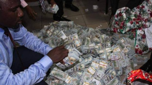 Cash recovered from a property in Lagos following a raid