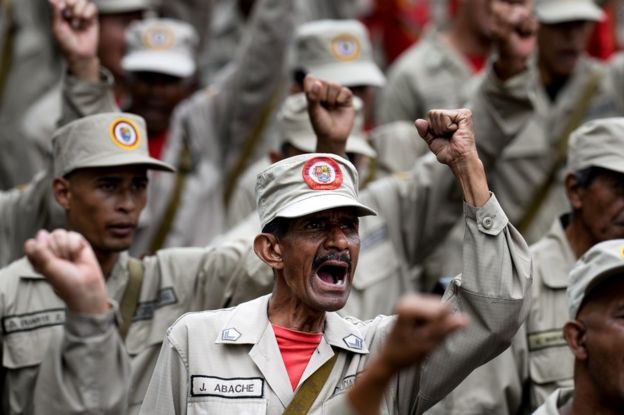 Miembros de la Milicia Nacional Bolivariana de Venezuela