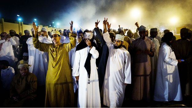 Una protesta en Muscat