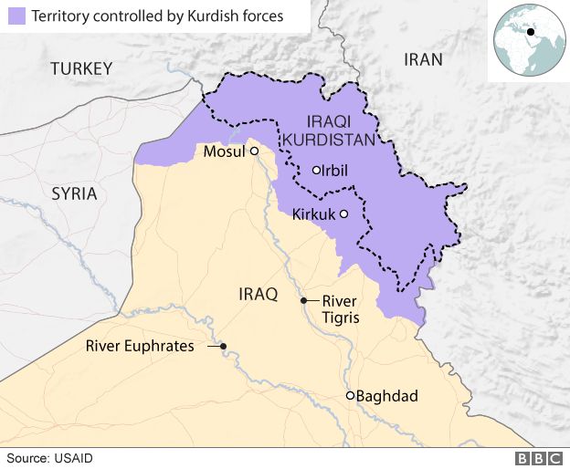 Map of Iraqi Kurdistan