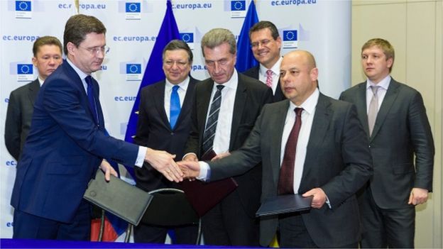 Від осені 2014 року Україна вже має досвід укладення тимчасових газових контрактів з Росією за посередництва Єврокомісії