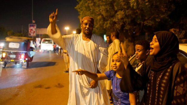 Protesters in Khartoum, 12 April