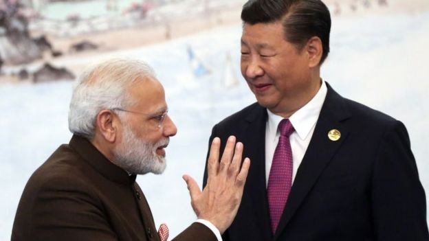 Modi y Xi Jinping.