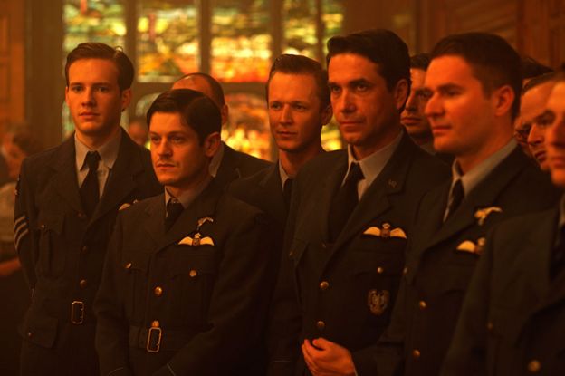 Pilots of 303 squadron in the new film, Hurricane, including Krystof Hadek (Frantisek) at far left