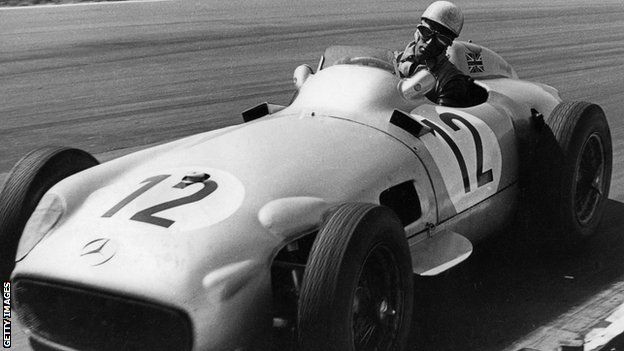 Stirling Moss at the 1955 British Grand Prix
