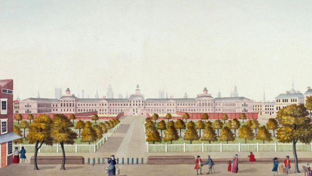 Una ilustración del Bethlem Royal Hospital