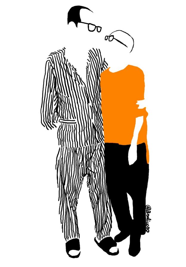 Artwork depicting Liu Xiaobo and Liu Xia