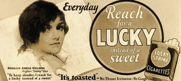 An advert for Lucky Strike cigarettes