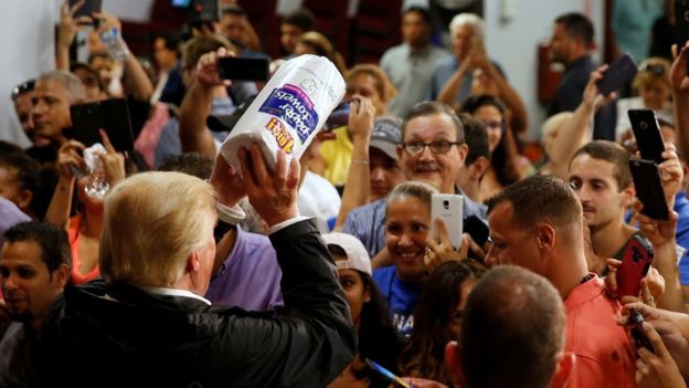 Trump en Puerto Rico.